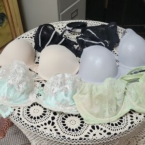 5 VS Bras Size 36C, Some Have Rhinestones Thin Or No Padding